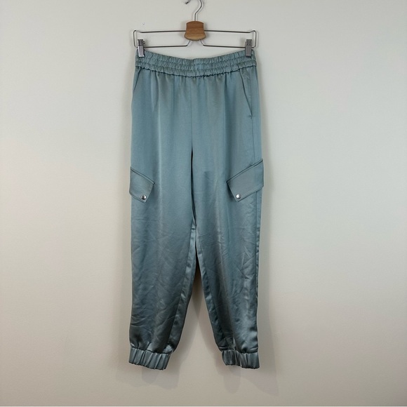 Express High Waisted Satin Cargo Jogger Pants Size Small NWT - Picture 2 of 8